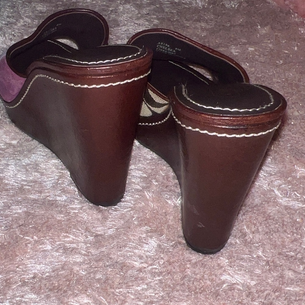 NWOT Coach Women's Multicolor Patchwork Mules - Picture 5 of 5